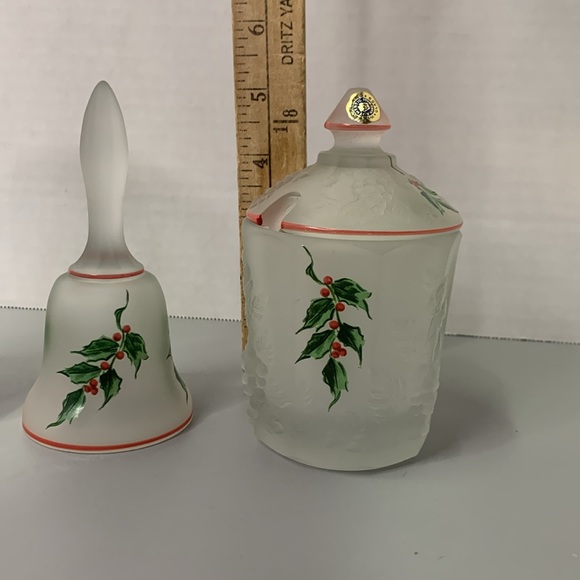 Westmorland Christmas Glass Stain Mistletoe set of 3 - Picture 6 of 6